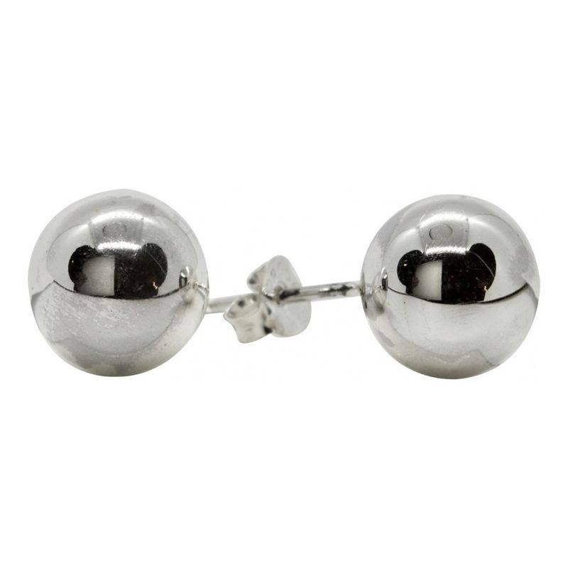 GENERICO - Aros Bolita Pelotitas Para Dama 10 Mm Plata Italiana Ley 925