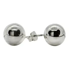 GENERICO - Aros Bolita Pelotitas Para Dama 10 Mm Plata Italiana Ley 925