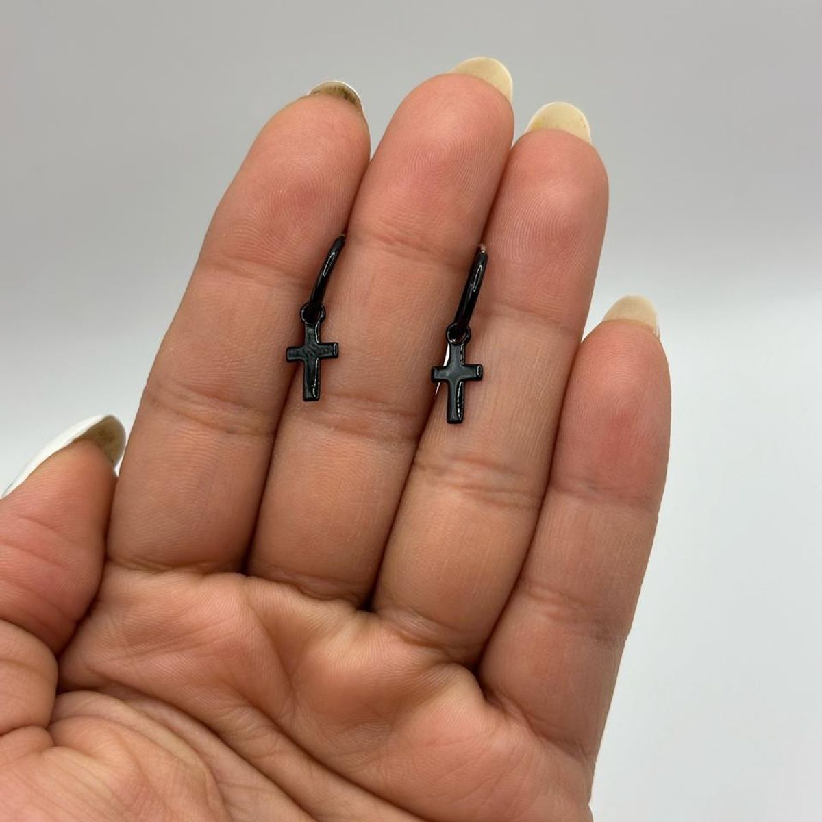 GENERICO - Aros Argolla Cruz Colgante Plata Italiana 925