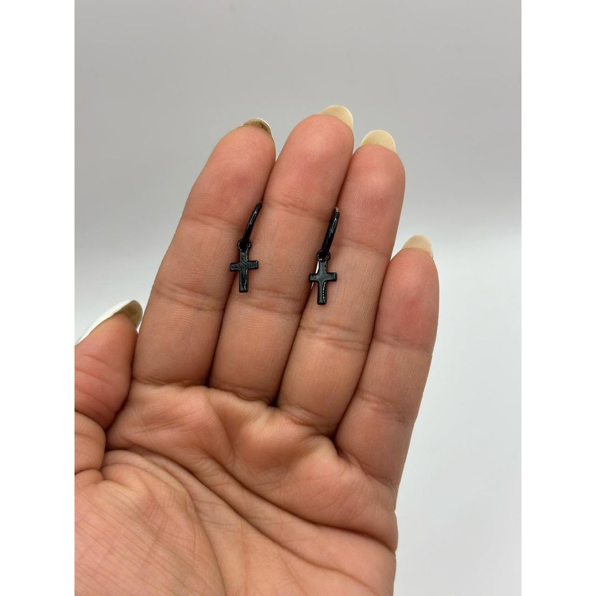 GENERICO - Aros Argolla Cruz Colgante Plata Italiana 925