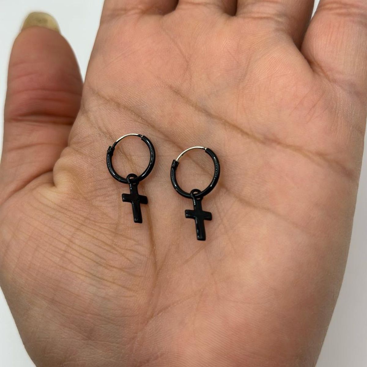 GENERICO - Aros Argolla Cruz Colgante Plata Italiana 925