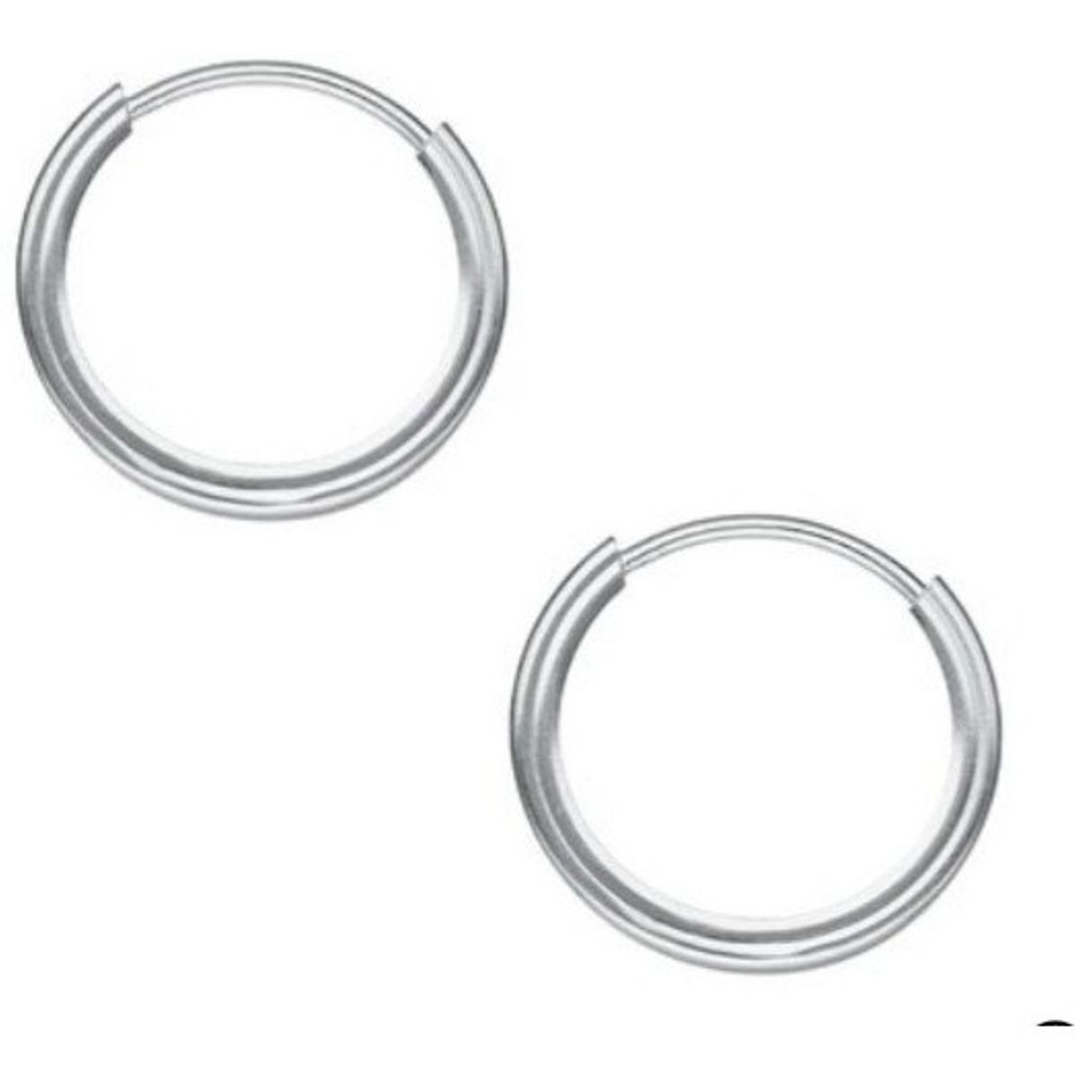 GENERICO - Aros Argolla Pequeño Liso 12 Mm Plata Italiana 925