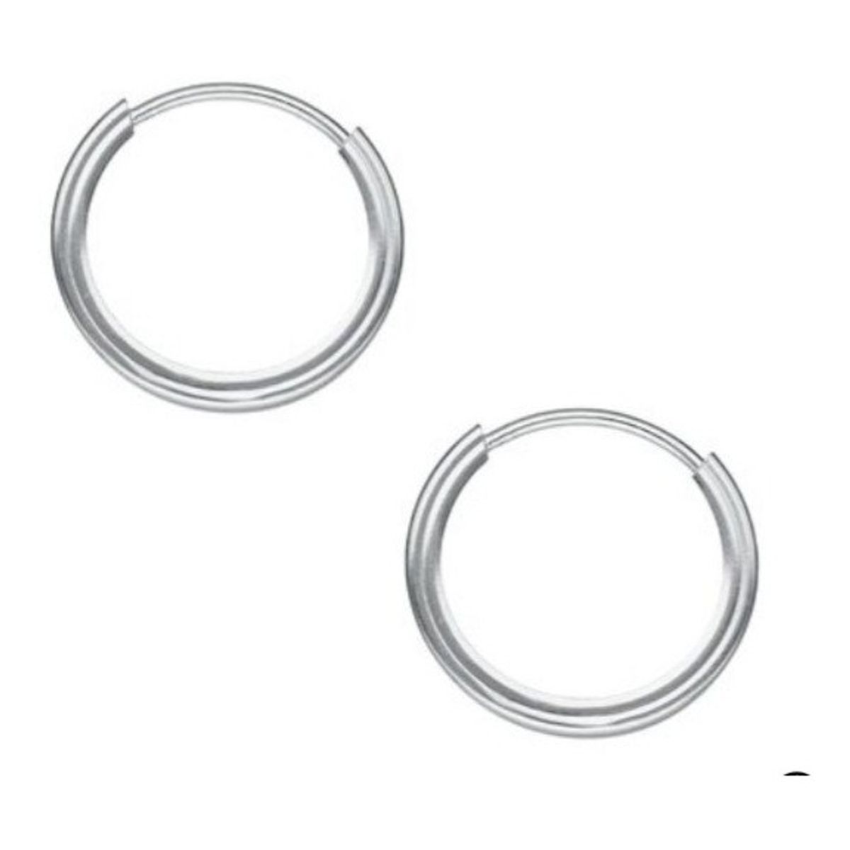 GENERICO - Aros Argolla Pequeño Liso 12 Mm Plata Italiana 925