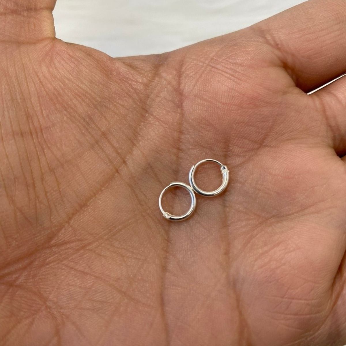 GENERICO - Aros Argolla Pequeño Liso 12 Mm Plata Italiana 925