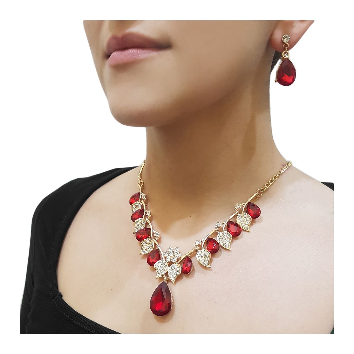 GENERICO - Set De Collar Y Aros Para Fiesta Elegancia Encanto