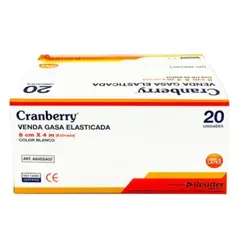 CRANBERRY - Venda Gasa Elasticada Blanca 8 Cm X 4 Mts - Caja X20 Unid.