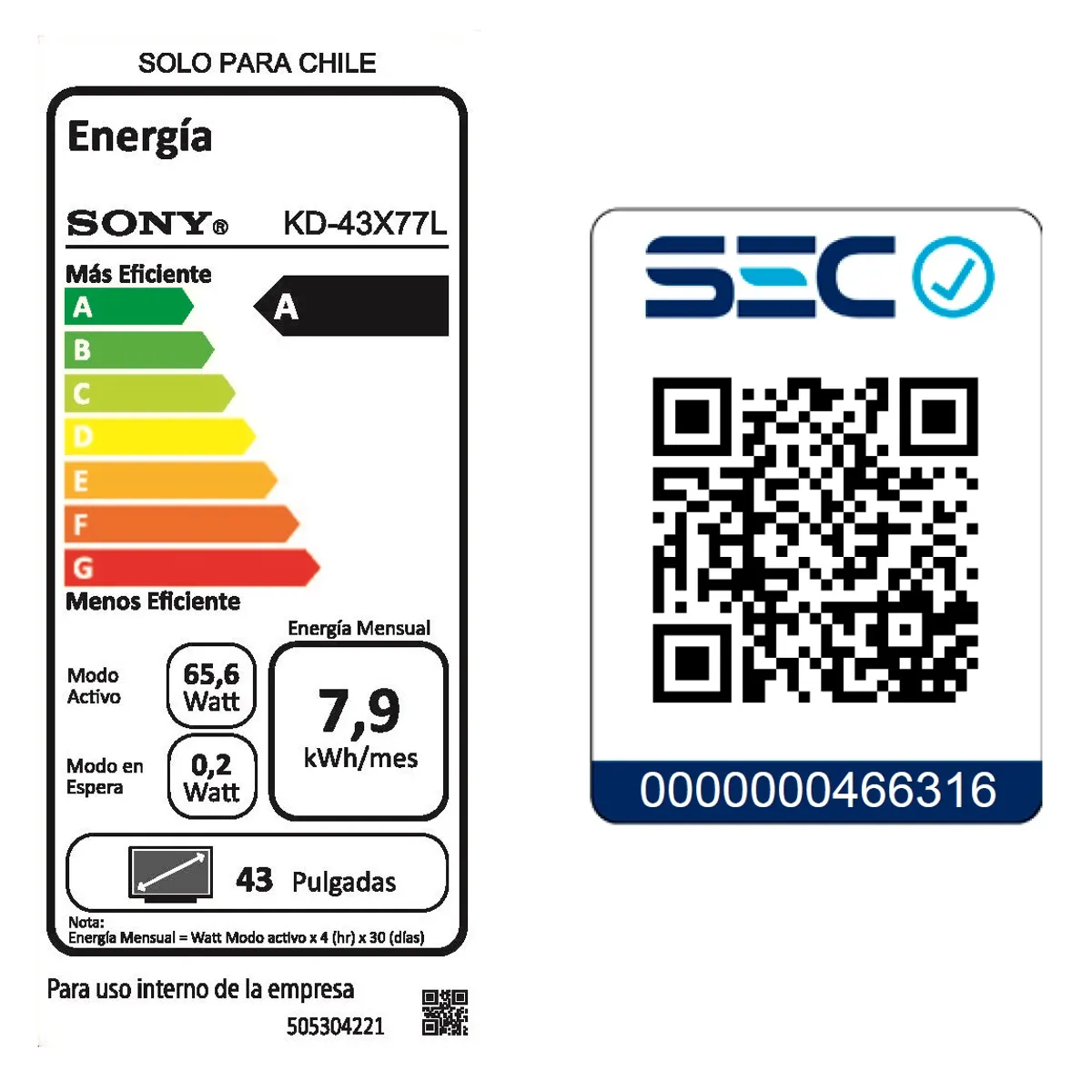 SONY - LED Smart TV 43 X77L KD-43X77L Sony
