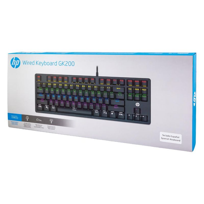 HP - GK200 TECLADO  MECANICO REDUCIDO RGB - Negro