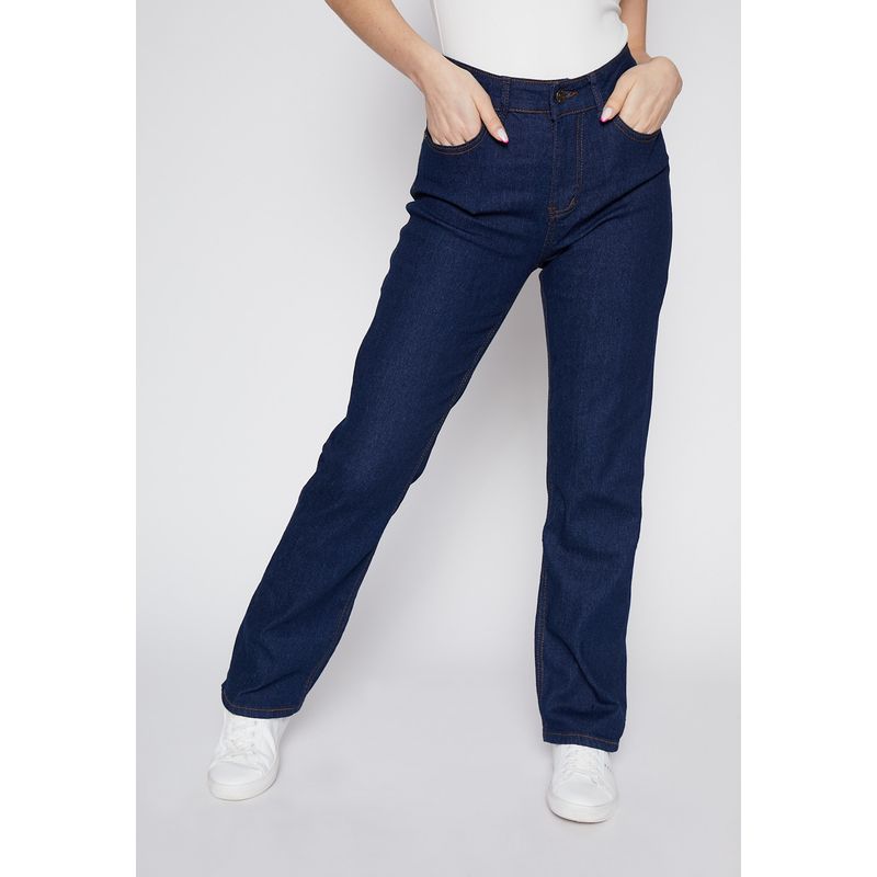 FAMILY SHOP - Jeans Mujer Recto Azul Family Shop