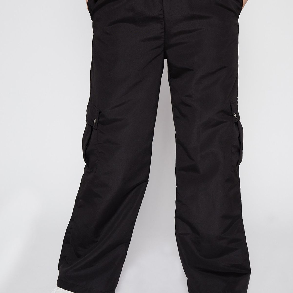 FAMILY SHOP - Pantalon Mujer De Buzo Wide Leg Negro Family Shop