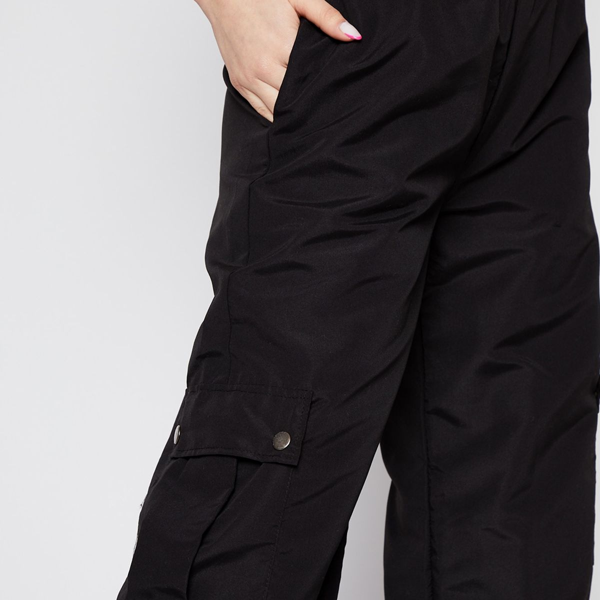 FAMILY SHOP - Pantalon Mujer De Buzo Wide Leg Negro Family Shop