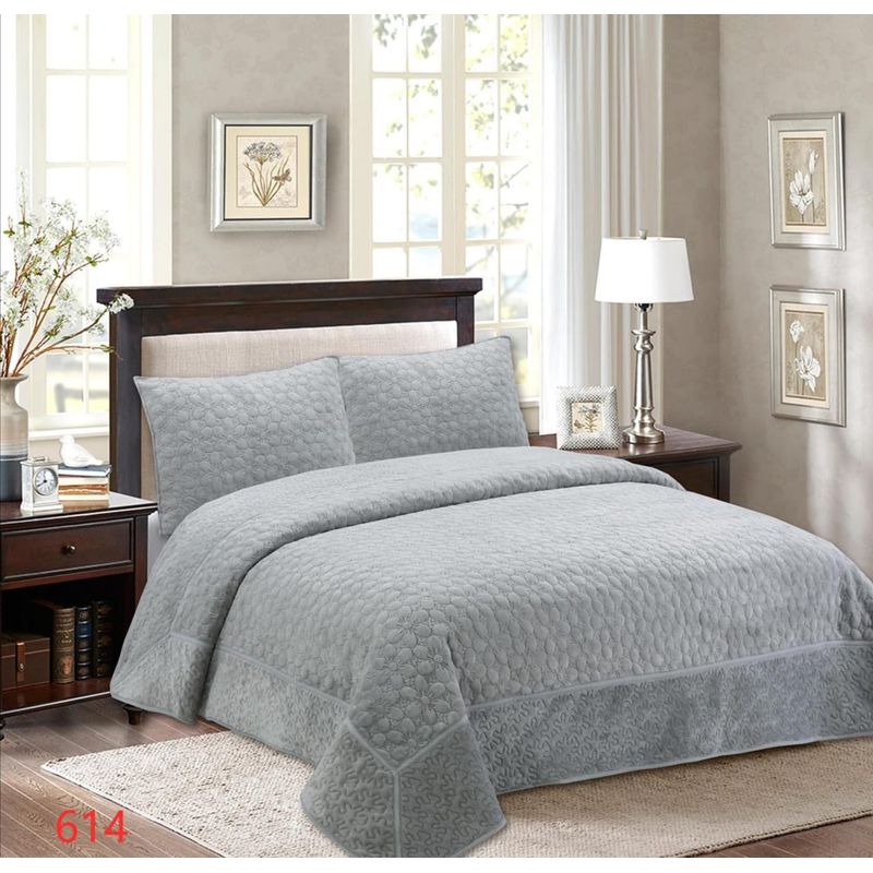 GENERICO - Cobertor Microplush Gris 2 plazas