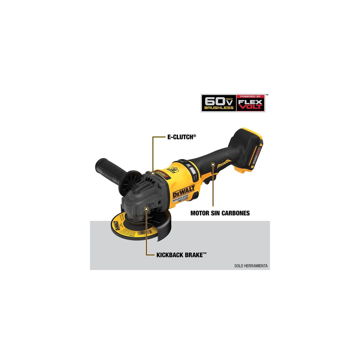 DEWALT - Esmeril Angular 4-1/2" 60V MAX Flexvolt DEWALT DCG418B-B3