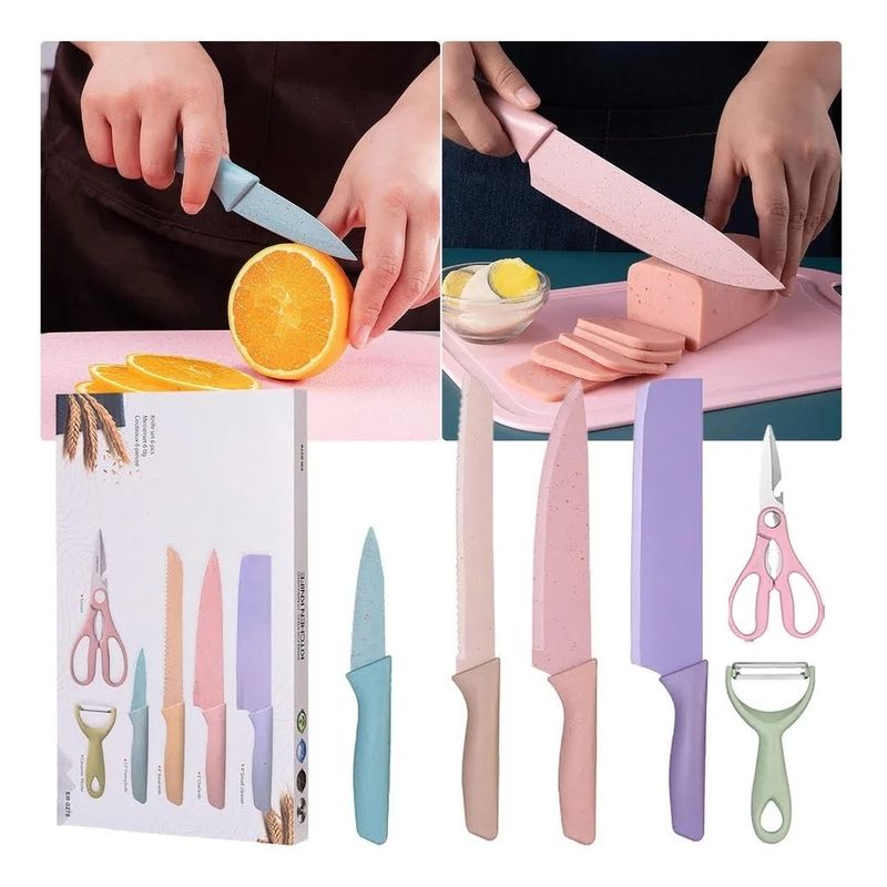 GENERICO - Set De Cuchillos Ceramica Cocina 6 Piezas Utensilios Pastel