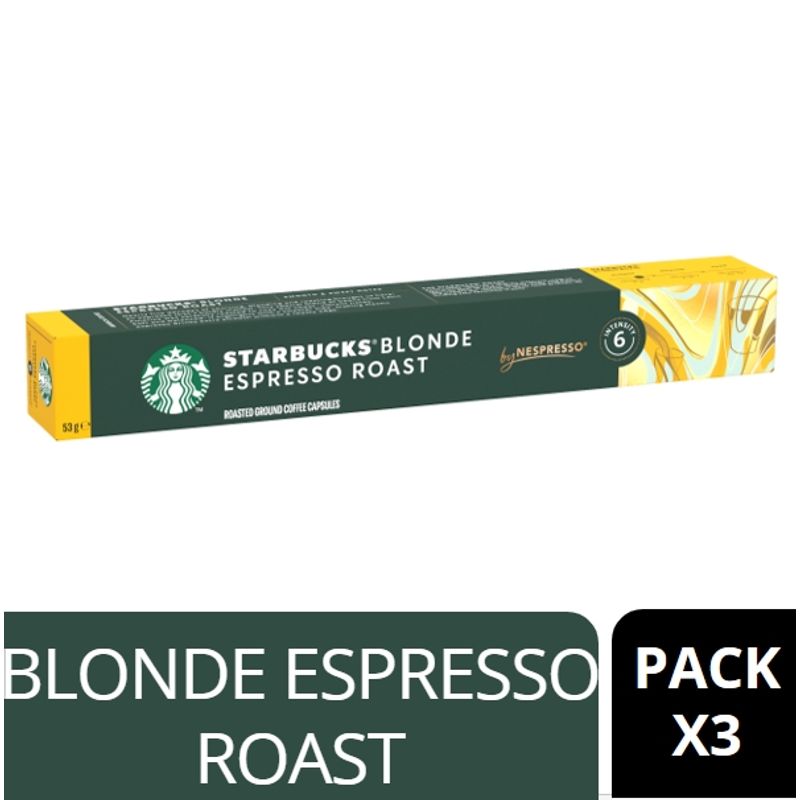 STARBUCKS - Starbucks Blonde Espresso Roast Srp Pcc 12x53g Pack X3