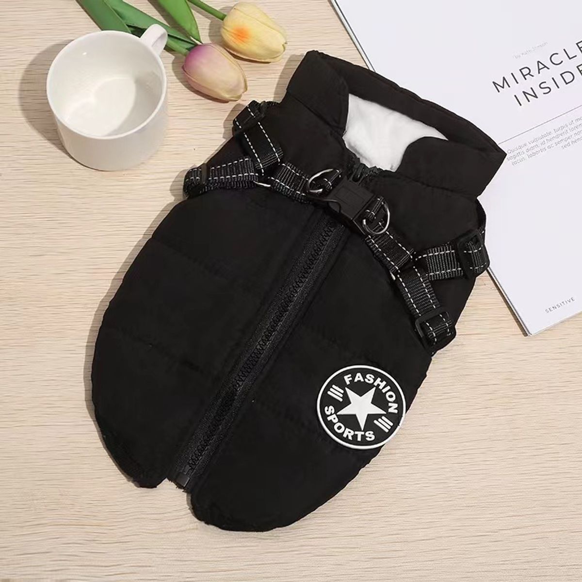 MASCO TODO - Parka Chaqueta Impermeable Talla M Perro Negro