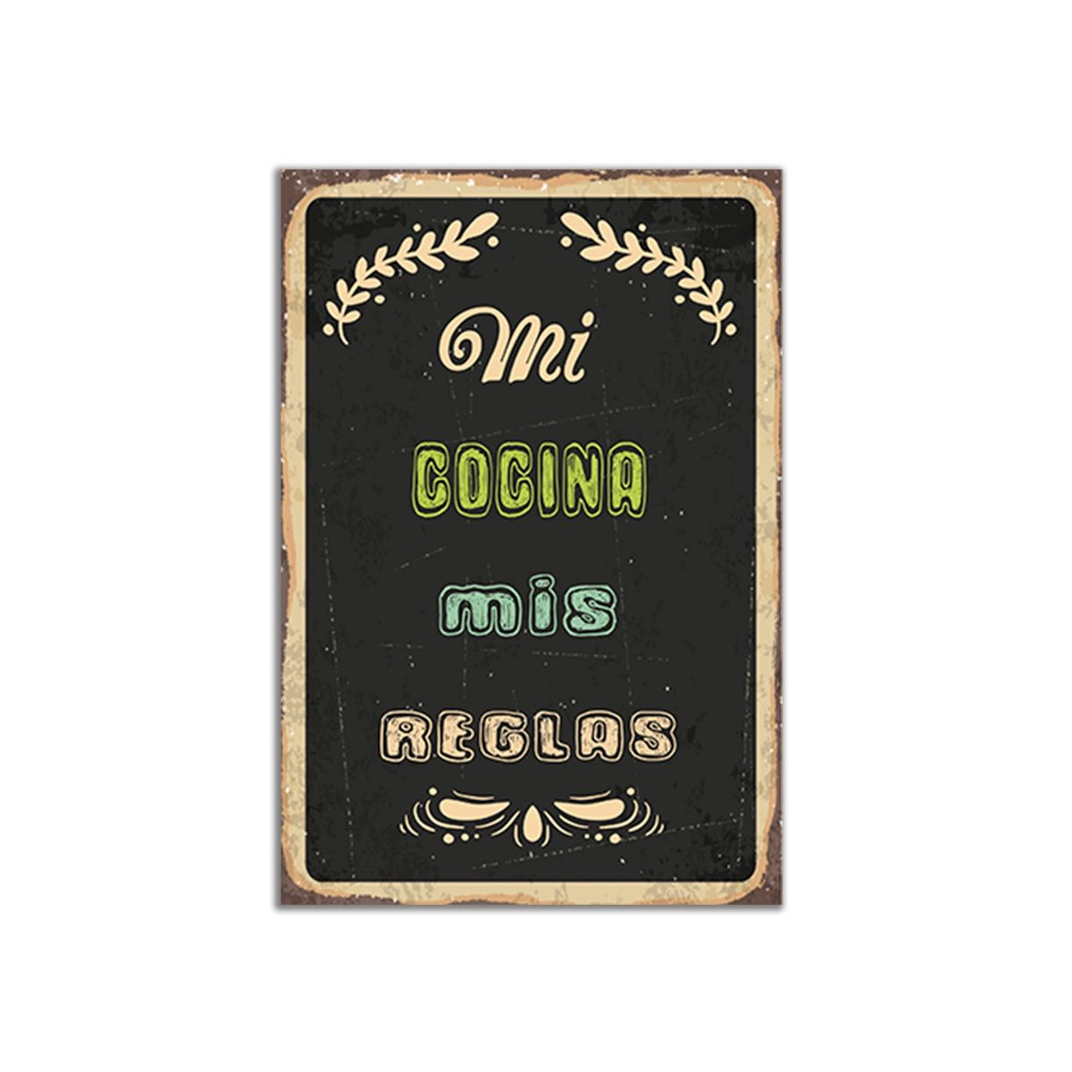 GENERICO - Cartel de Metal Vintage Mi cocina LM44