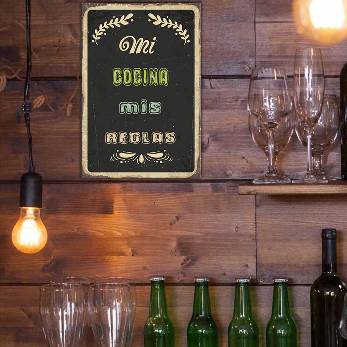 GENERICO - Cartel de Metal Vintage Mi cocina LM44