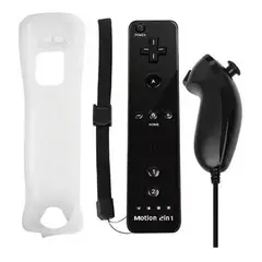 GENERICO - Joystick Para Wii Negro Control Wiimote Mando Wii Nunchuk