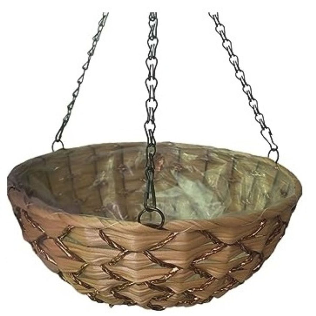 GENERICO - Macetero Colgante de Mimbre Decoración Jardin Artesanal 18cm diametro