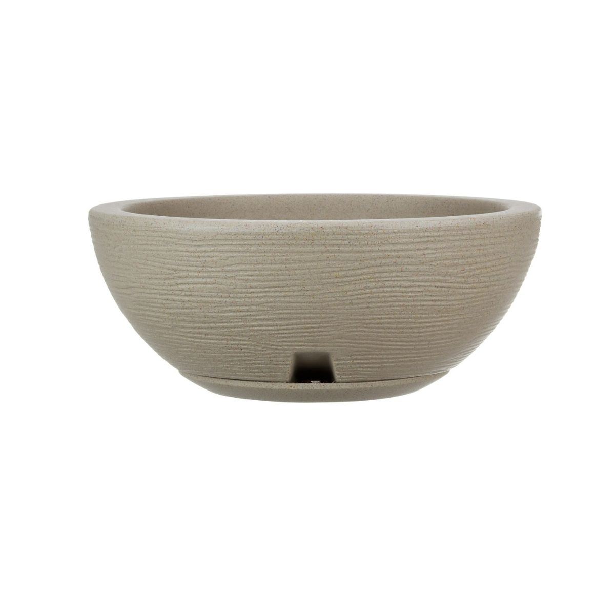 FLORIDIS - MACETERO FLORIDIS BEIGE EFECTO PIEDRA BOWL 13CM ALTO CON PLATO