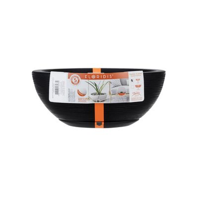 Imagen 2 del producto MACETERO NEGRO BOWL 13CM ALTO CON PLATO