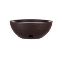 MACETERO MARRON BOWL 13CM ALTO CON PLATO
