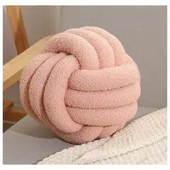 GENERICO - Cojín Diseño Nudo u Ovillo Color Rosa Pastel