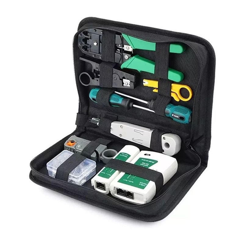 GENERICO - Kit Herramientas Para Redes Rj45 Rj11 Crimpeadora