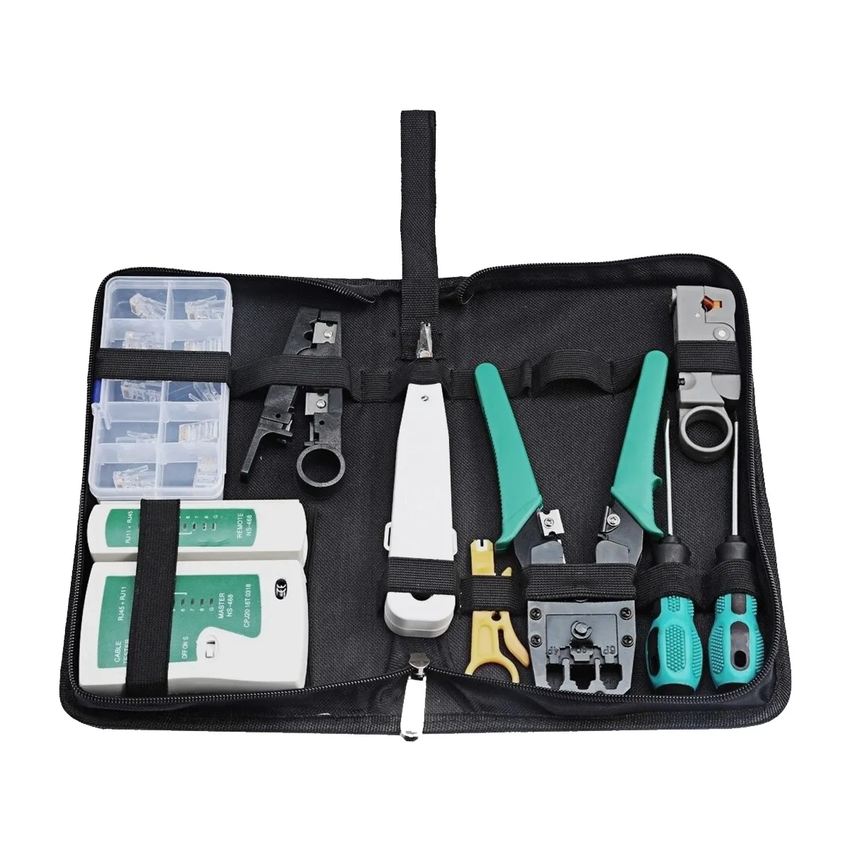 GENERICO - Kit Herramientas Para Redes Rj45 Rj11 Crimpeadora