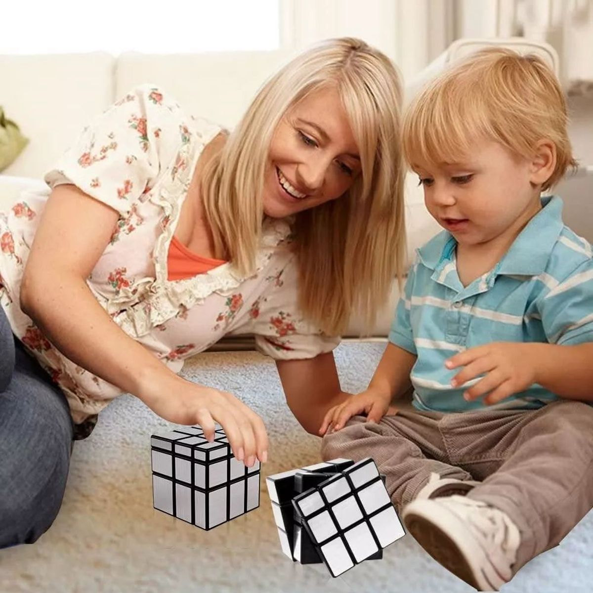 KUANGYE - Cubo Mirror Plata Colección Hermoso Espejo