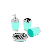GENERICO - Set Accesorios De Baño 4pzs Portacepillos Jabonera Menta