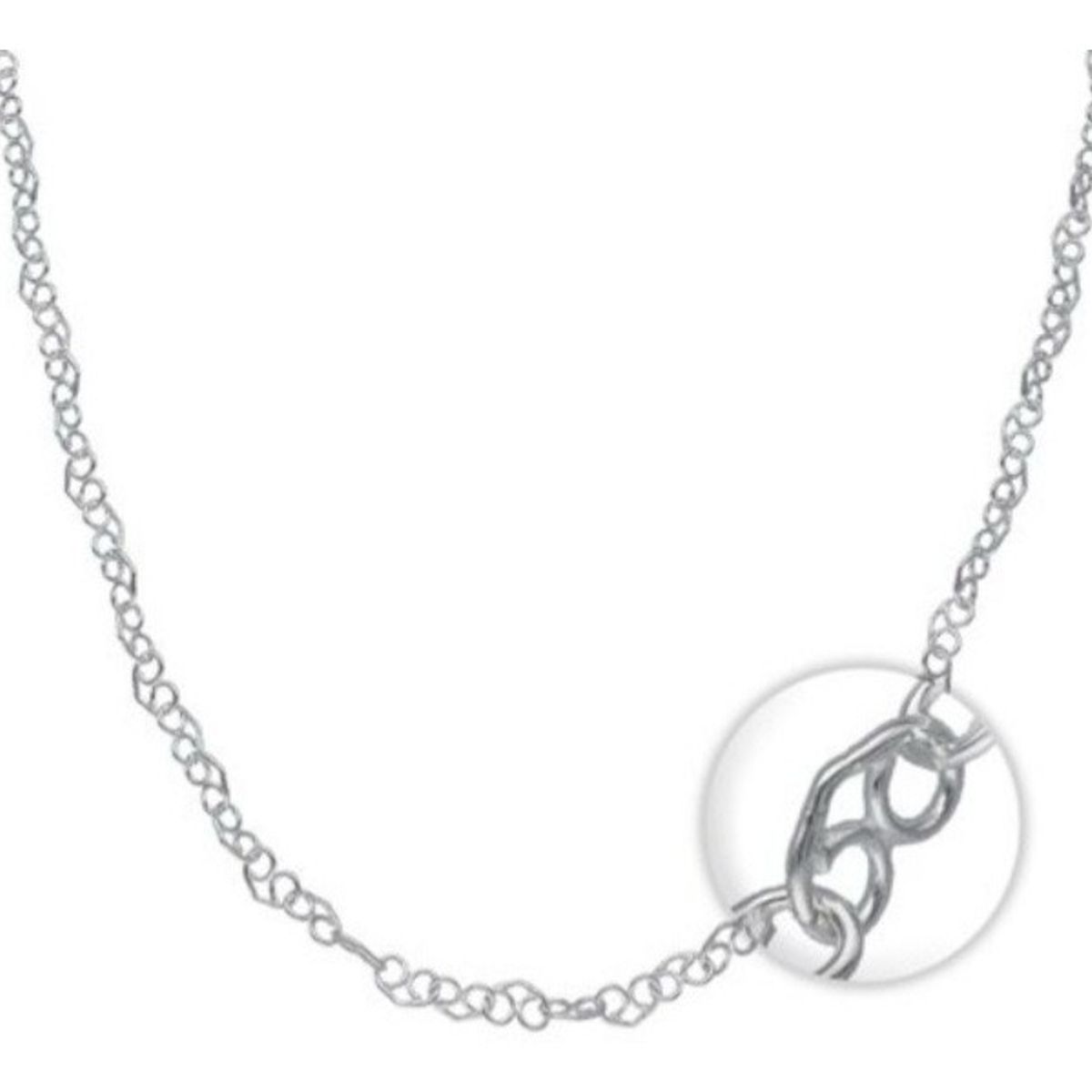 GENERICO - Collar De Corazones Calados 40 Cm Plata ley 925 Mas Estuche