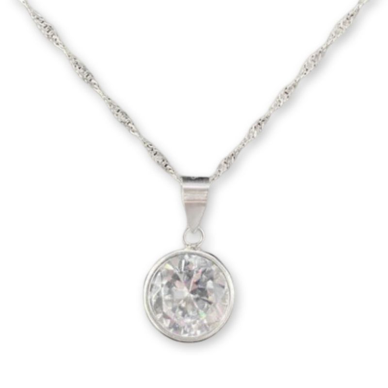 GENERICO - Collar Cadena Punto De Luz Grande  Plata Fina Ley 925 50 Cm