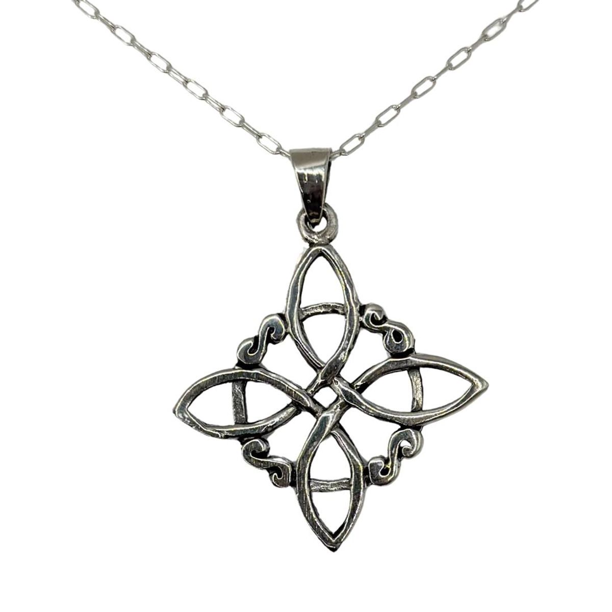 GENERICO - Collar Cadena Nudo De Bruja Plata Ley 925 +caja 50 Cm