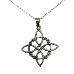 GENERICO - Collar Cadena Nudo De Bruja Plata Ley 925 +caja 50 Cm
