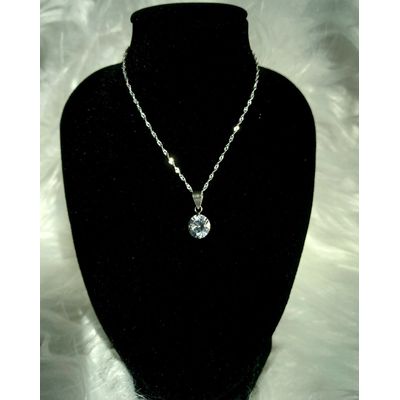 Imagen 2 del producto Collar Punto De Luz Circón Suizo Plata Italiana Ley 925 50cm