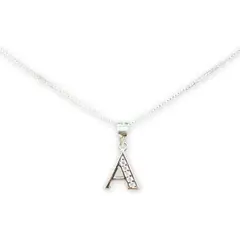 GENERICO - Collar Letra A Circones Juvenil Plata 925 Mas Caja Regalo
