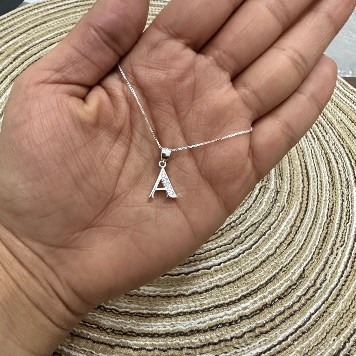 GENERICO - Collar Letra A Circones Juvenil Plata 925 Mas Caja Regalo