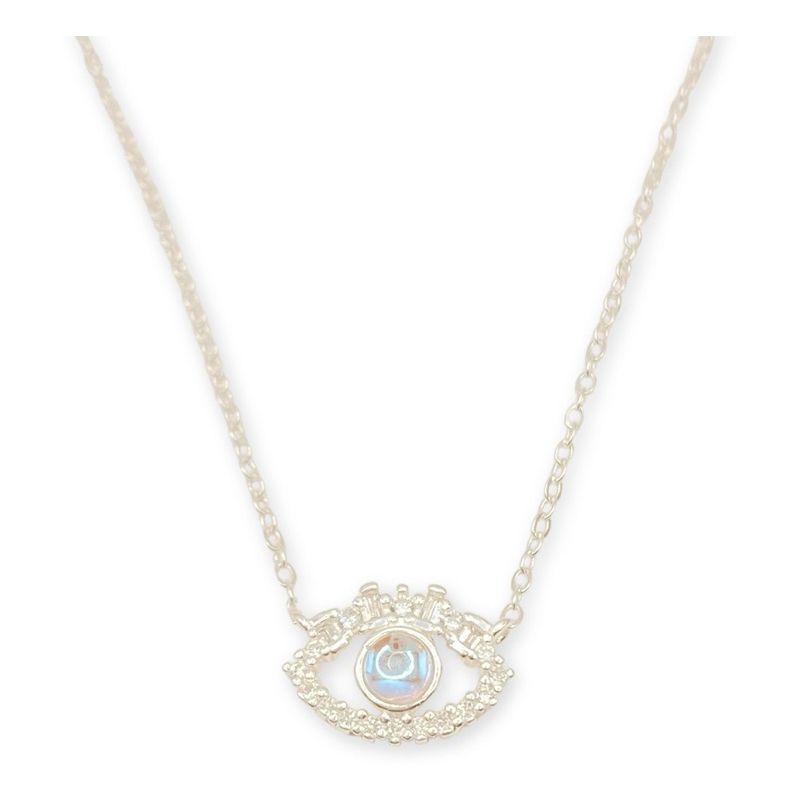 GENERICO - Collar Cadena Colgante Ojo Turco Plata Italiana Ley 925
