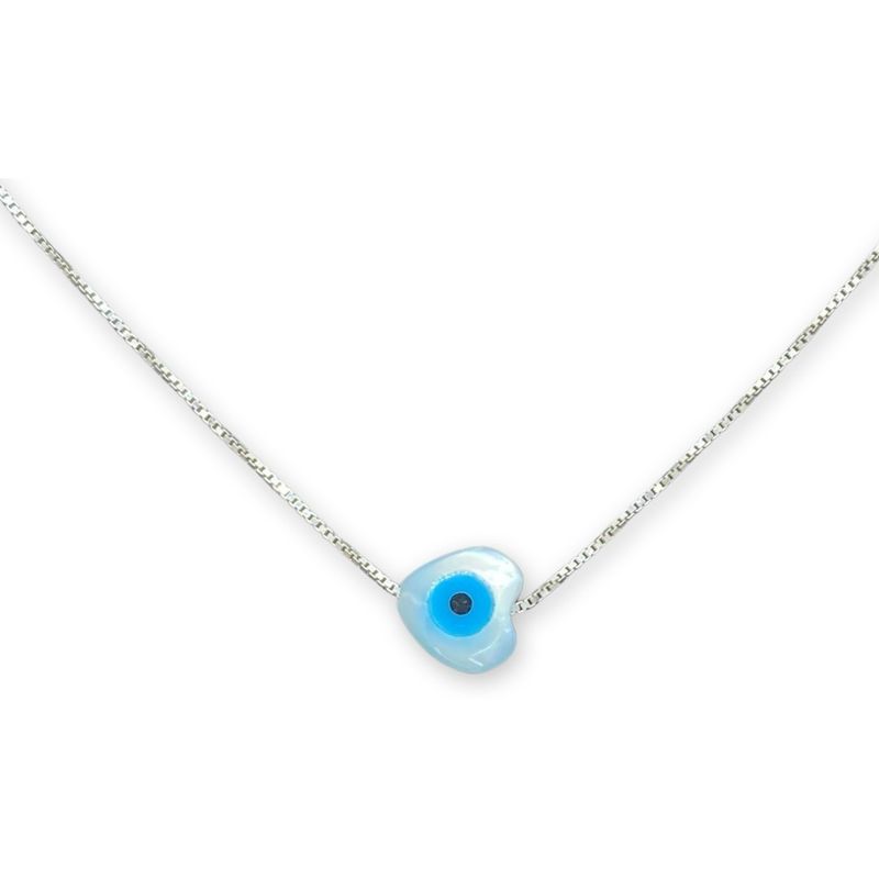 GENERICO - Collar Dama Ojo Turco Delicado Plata 925 Estuché Regalo