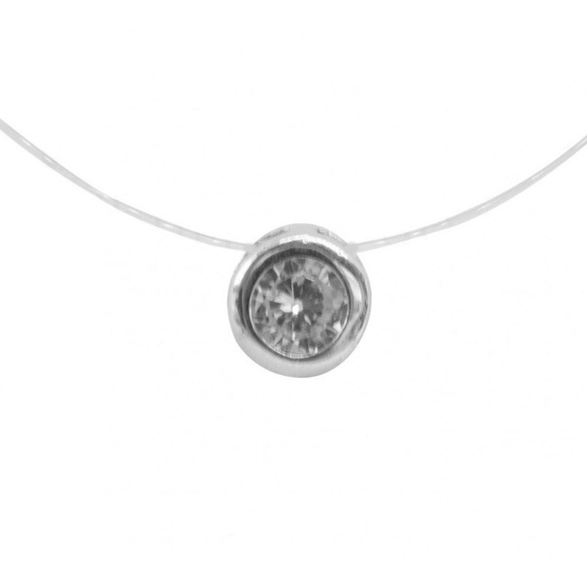GENERICO - Collar Dama Invisible Punto De Luz Plata Fina Ley 925 40cm