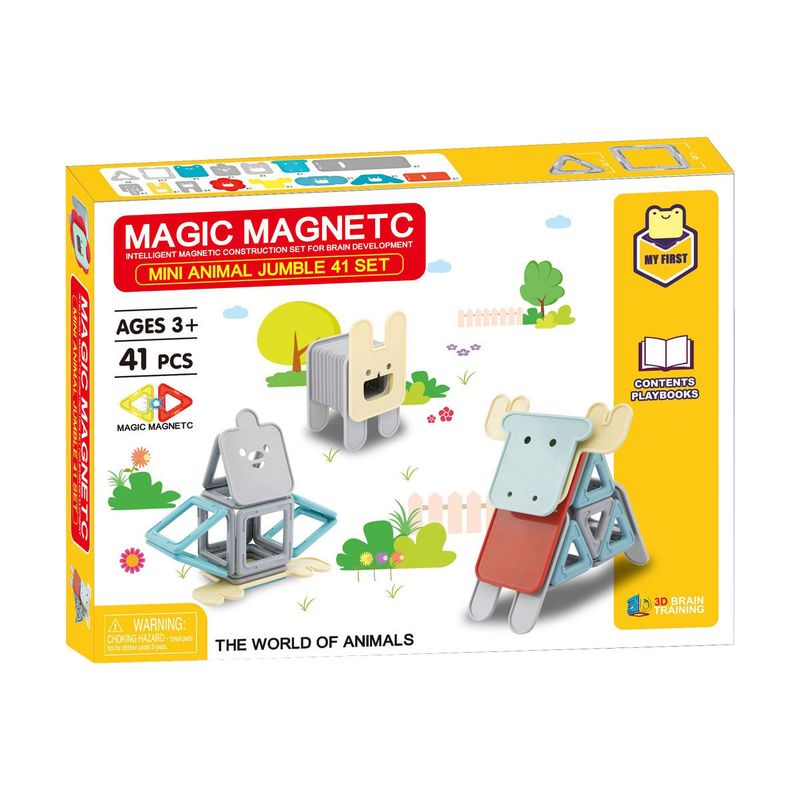 MAGNETICS - Bloques Magnéticos Mini Animales 41 Piezas