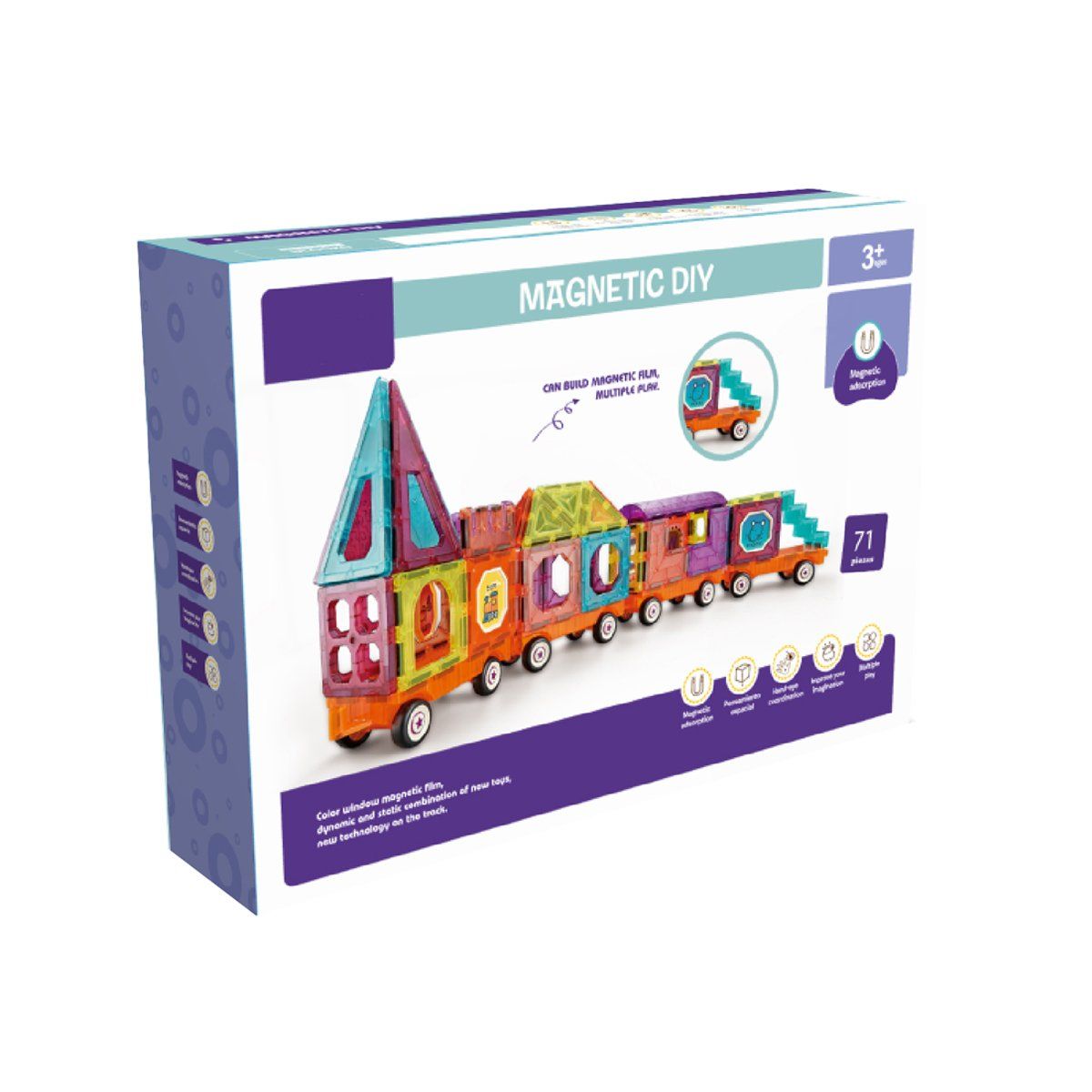 MAGNETICS - Bloques Magnéticos para Construir 71 Piezas