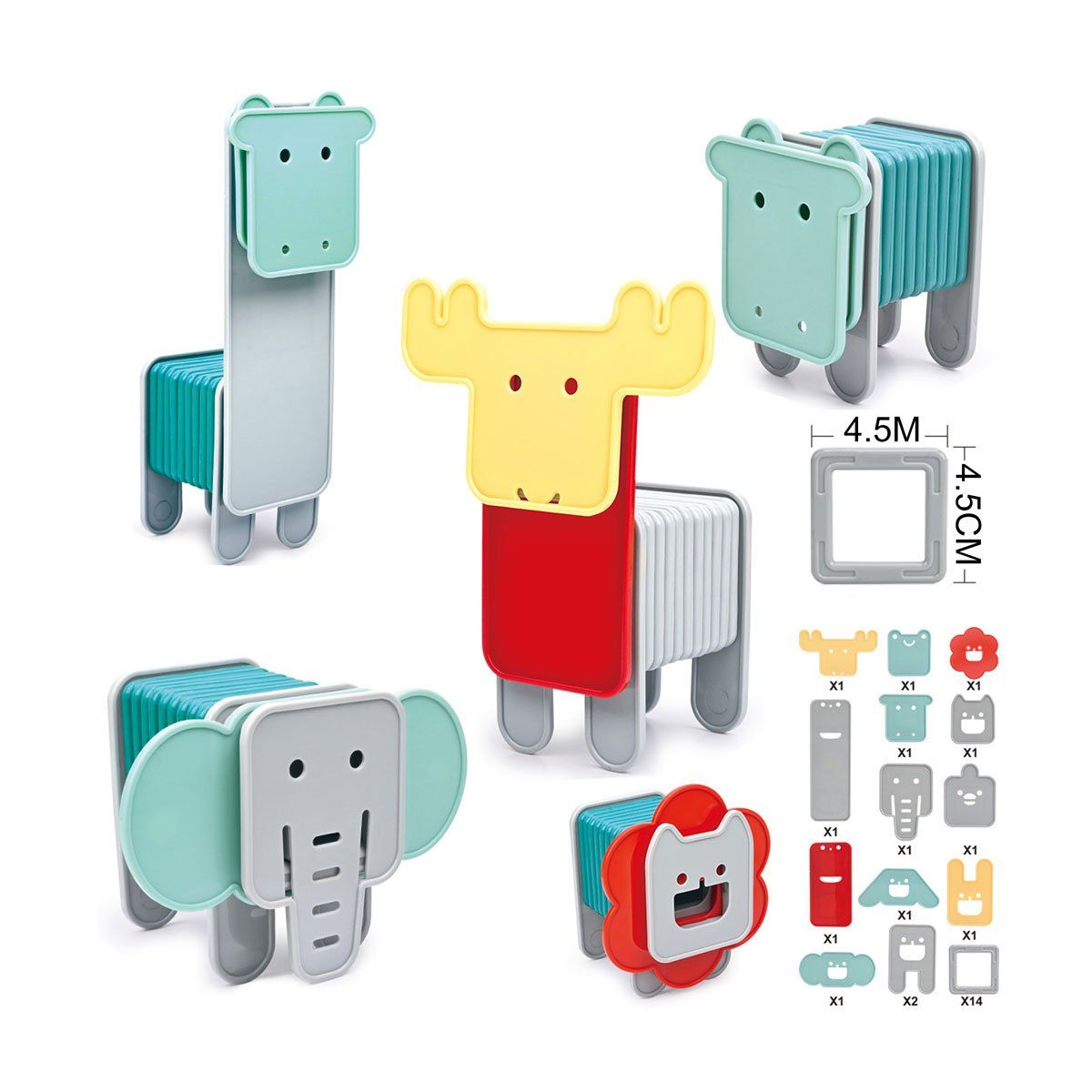 MAGNETICS - Bloques Magnéticos Mini Animales 28 Piezas