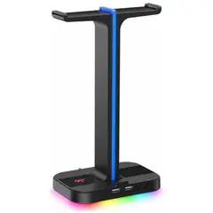 HAVIT - Soporte Stand Base Audifonos Gamer Luces Rgb Entrada Usb 2.0