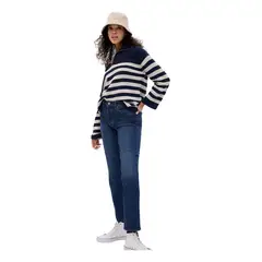 GAP - Jeans Cheeky Straight Tiro Alto Azul