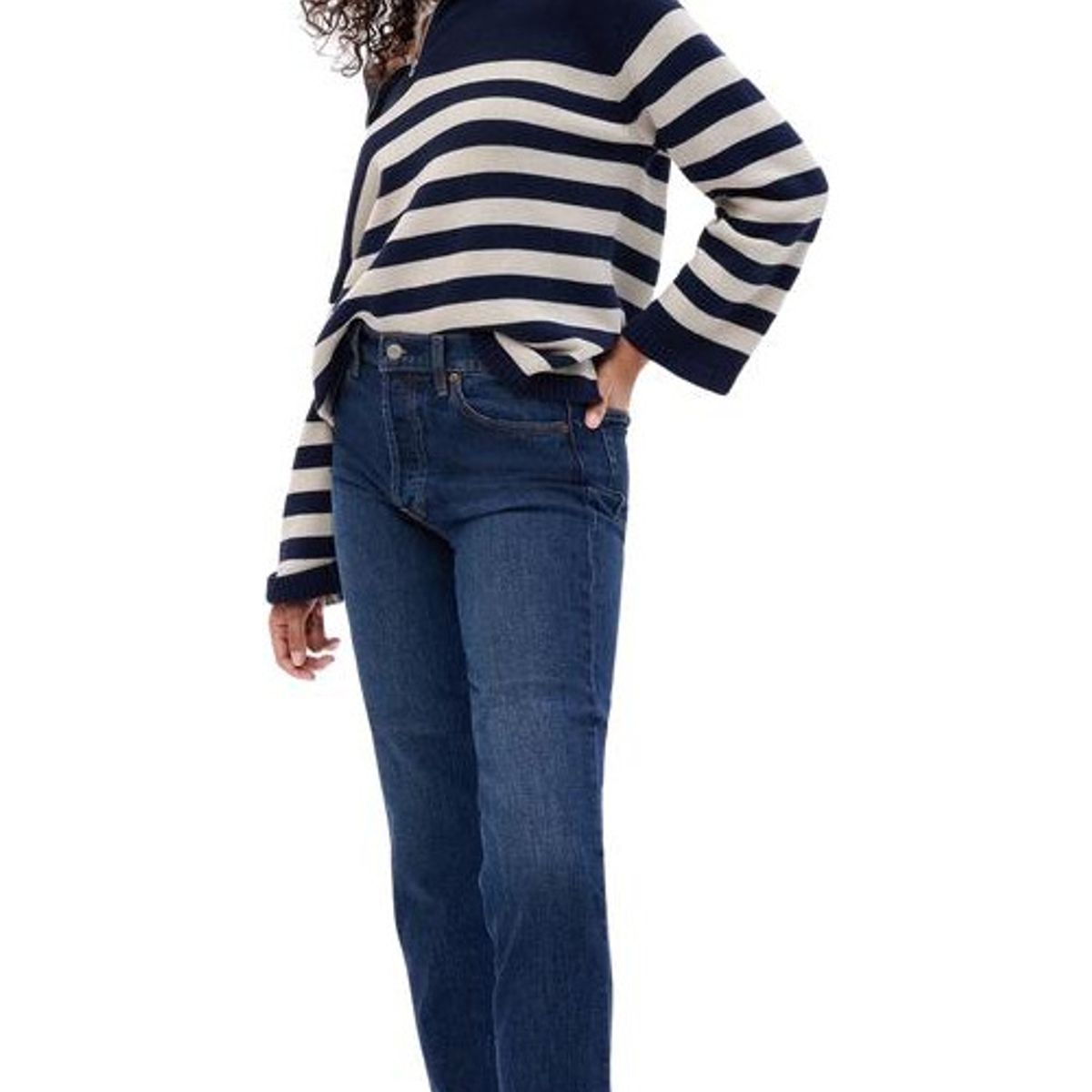 GAP - Jeans Cheeky Straight Tiro Alto Azul GAP