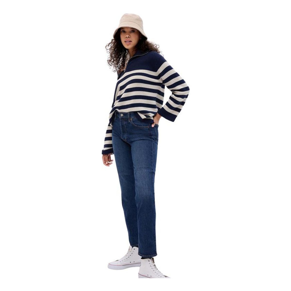 GAP - Jeans Cheeky Straight Tiro Alto Azul GAP