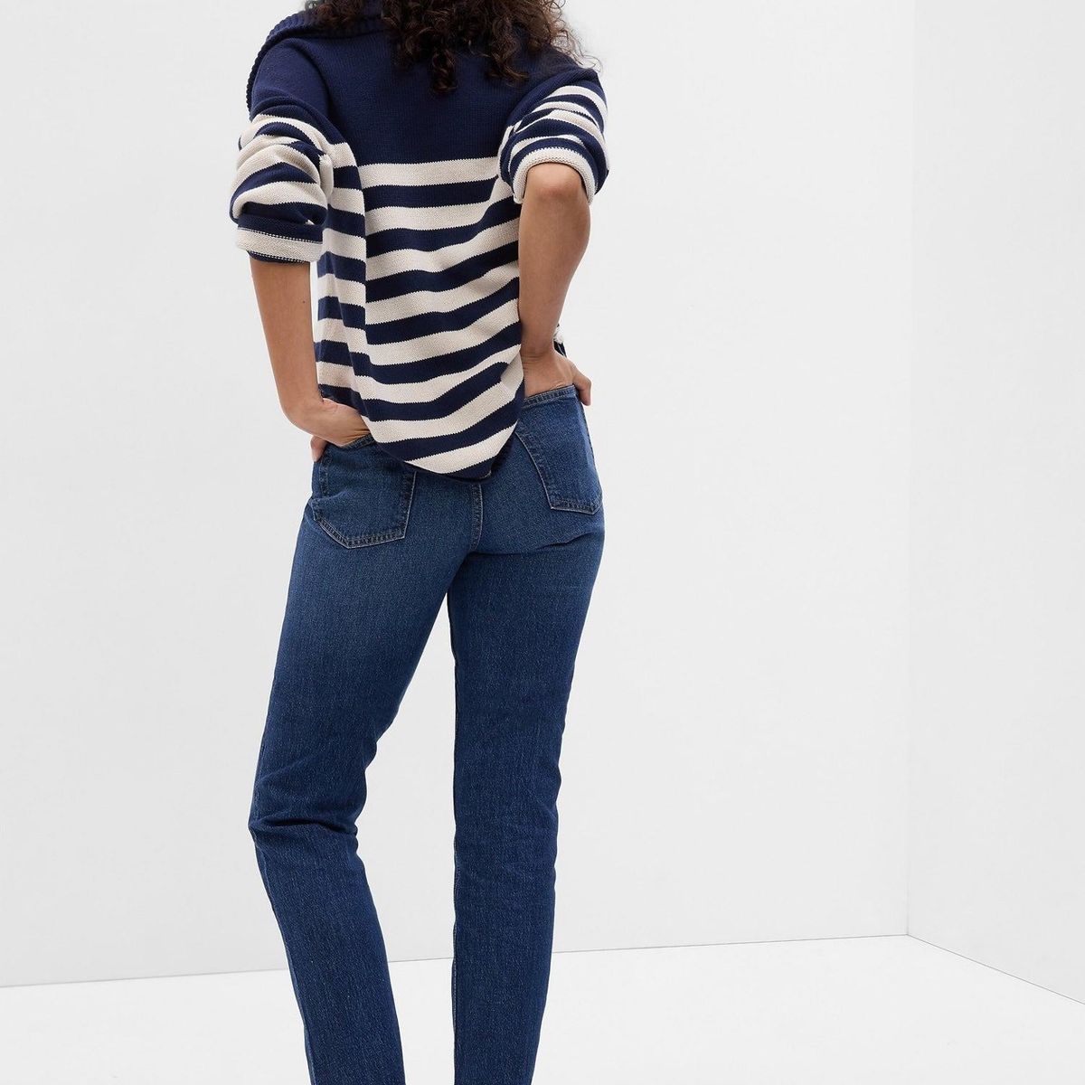 GAP - Jeans Cheeky Straight Tiro Alto Azul GAP